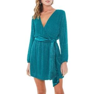 Green/Blue Karina Grimaldi Beaded Dress
